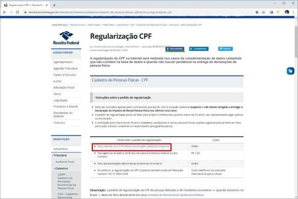 O que fazer quando o CPF está cancelado
